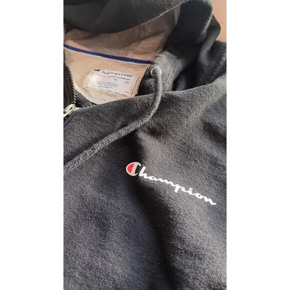 Champion Men's Full Zip Hoodie, Brushed Fleece Interior, Two Pocket Large - Picture 8 of 13